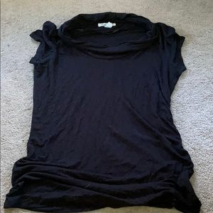 Black Swoop Neck Blouse